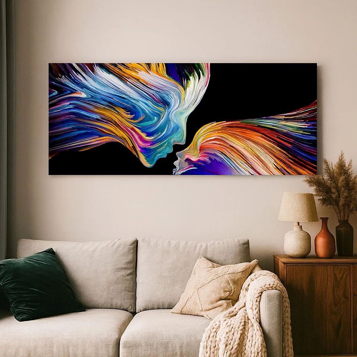 Cuadro sobre lienzo - Impresión de Imagen - Una fusión de energía y luz - 100x40 cm