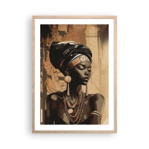 Póster en marco roble claro - Majestuosidad africana - 50x70 cm