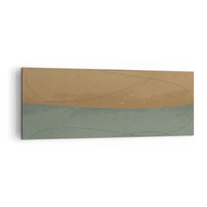 Cuadro sobre lienzo - Impresión de Imagen - Composición abstracta en tonos tierra naturales. - 140x50cm - Composición horizontal - Decoración de pared moderna para salón y dormitorio ARTTOR