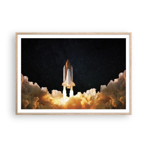 Póster en marco roble claro - ¡Ad astra! - 100x70 cm