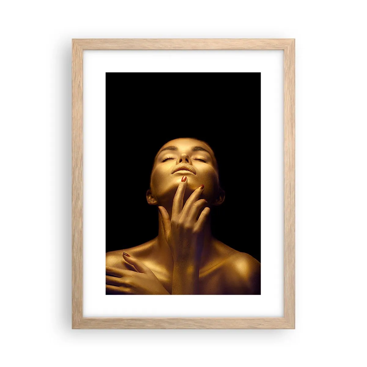 Póster en marco roble claro - Como seda dorada - 30x40 cm