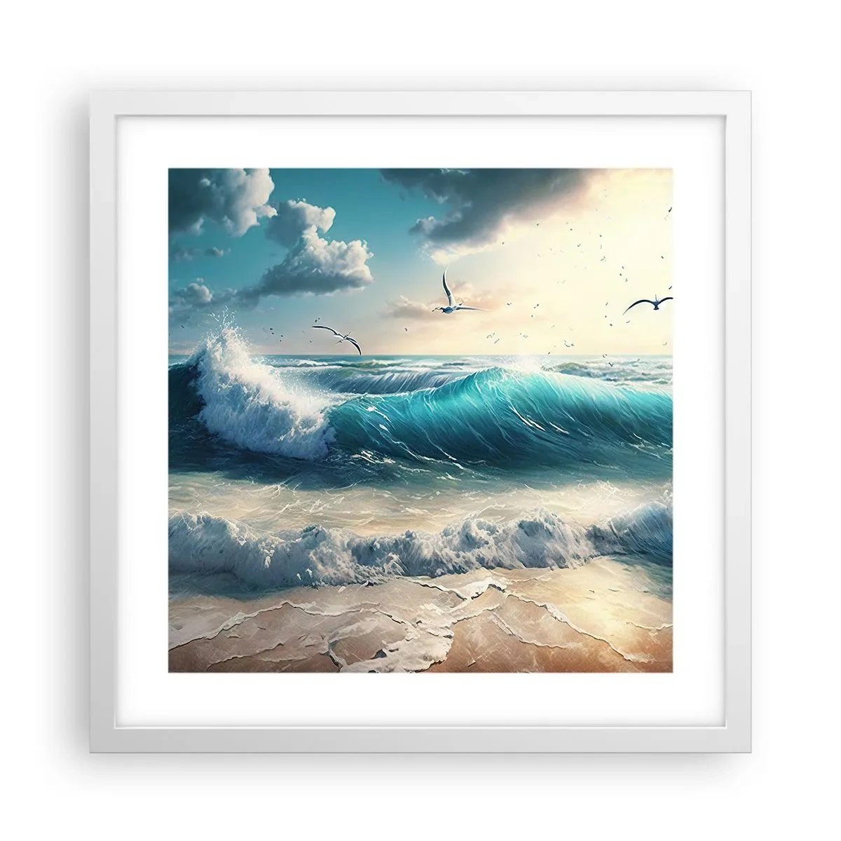 Póster en marco blanco - La brisa solo para ti - 40x40 cm