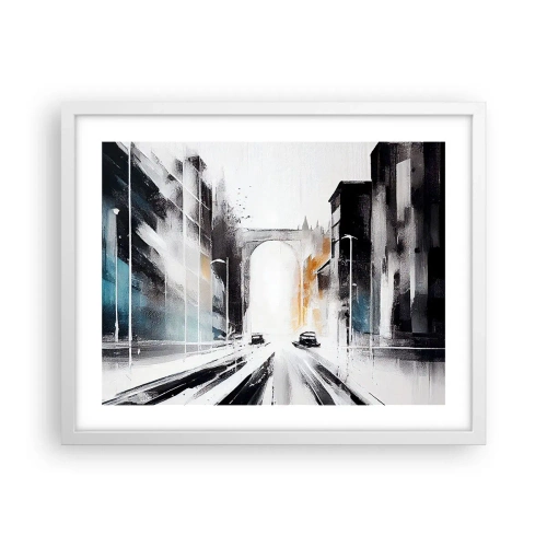 Póster en marco blanco - Estudio de la ciudad: arquitectura y movimiento - 50x40 cm