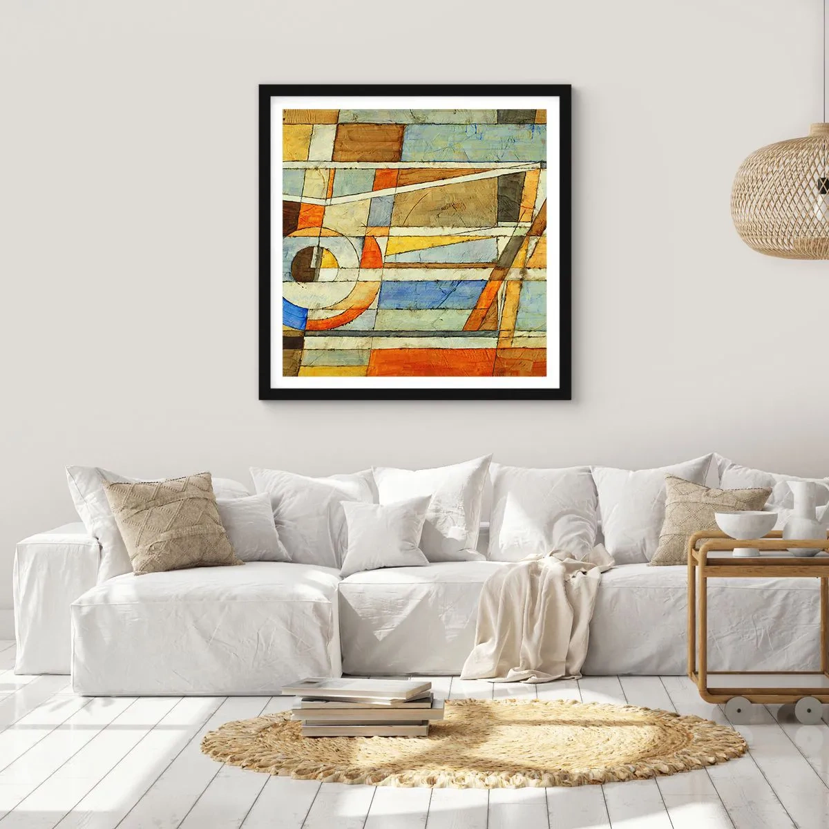 Póster en marco negro - Cubismo en una obra - 30x30 cm