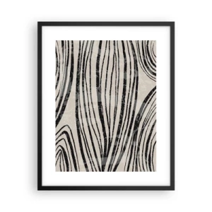 Póster en marco negro - Salpicadura de líneas - 40x50 cm