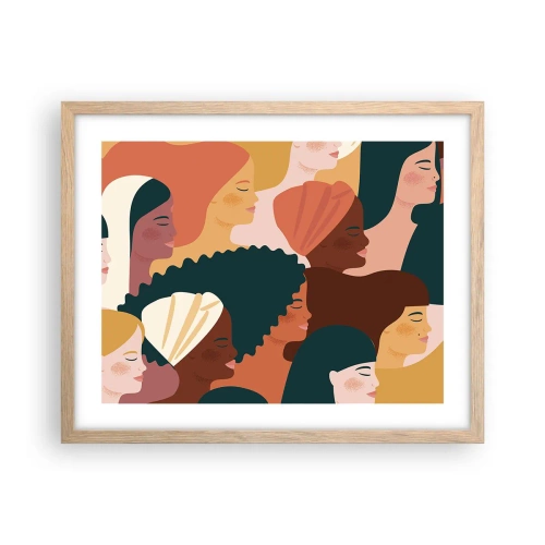 Póster en marco roble claro - La feminidad - 50x40 cm