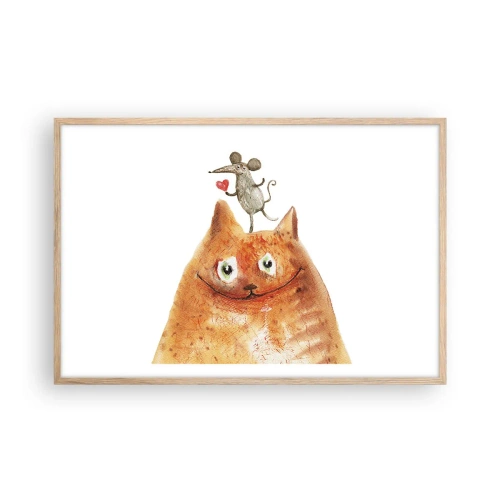 Póster en marco roble claro - Paradojas del amor - 91x61 cm