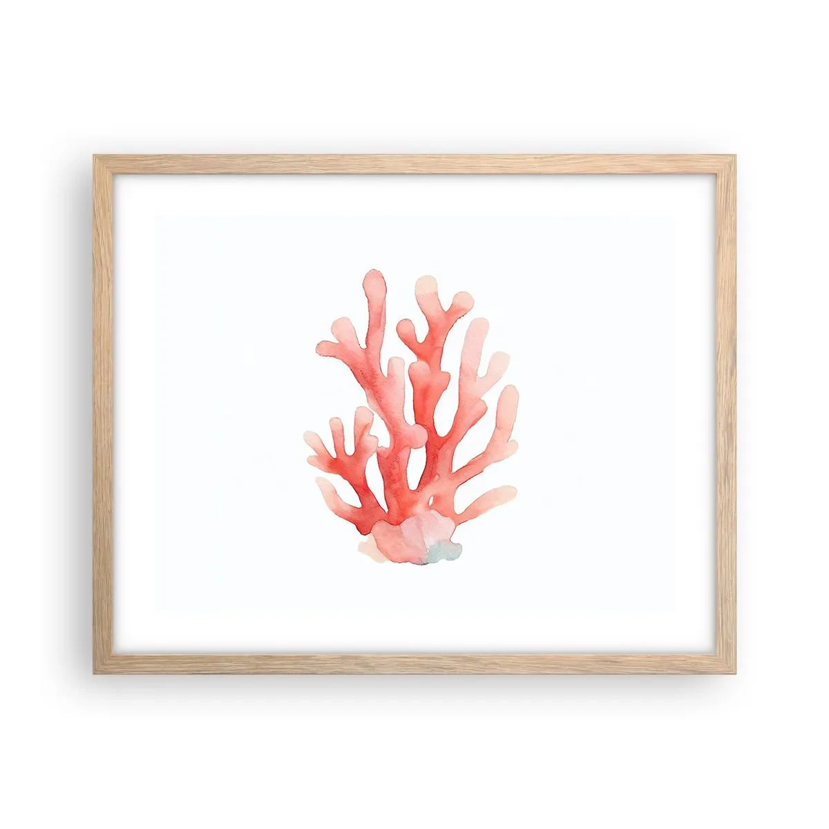 Póster en marco roble claro - La hermosura del color coral - 50x40 cm