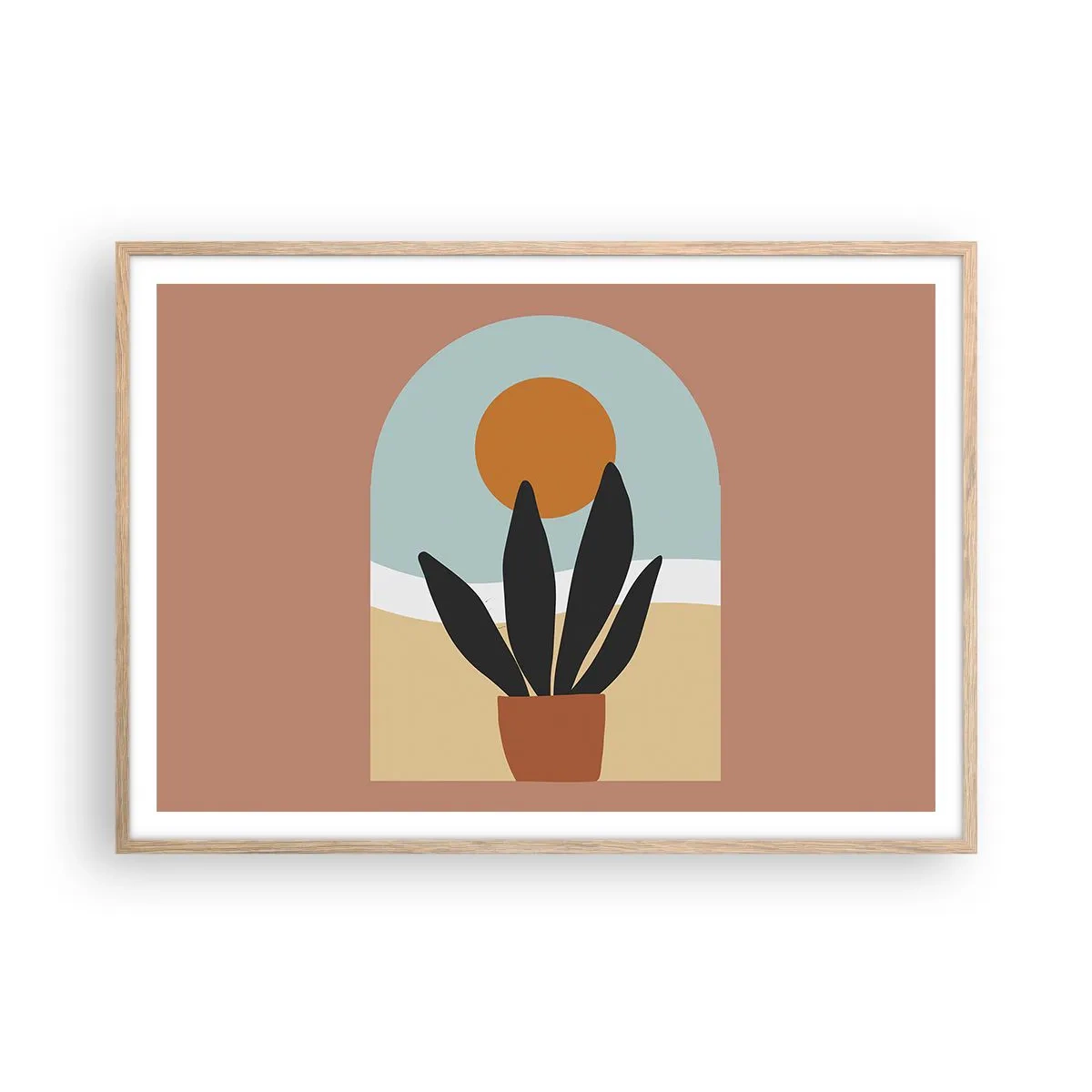 Póster en marco roble claro - Pequeñas alegrías - 100x70 cm