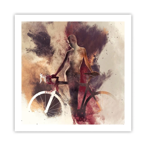 Póster - En las formas de mármol un alma ciclista - 60x60 cm