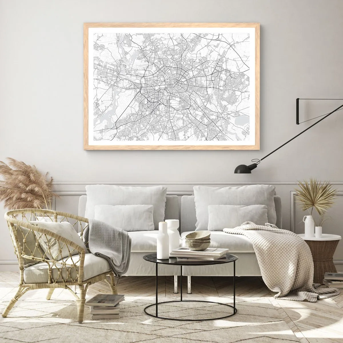 Póster en marco roble claro - Flor de Berlín - 91x61 cm
