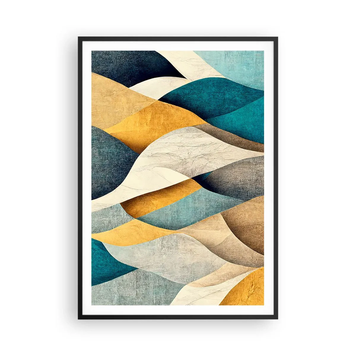 Póster en marco negro - Ritmo y ondulación - 70x100 cm