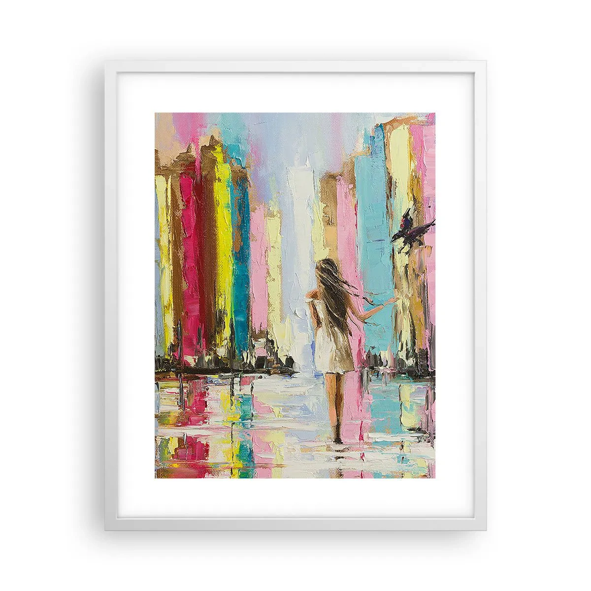 Póster en marco blanco - Sígueme - 40x50 cm