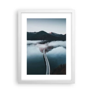 Póster en marco blanco - Sobre el agua lisa como un espejo - 30x40 cm