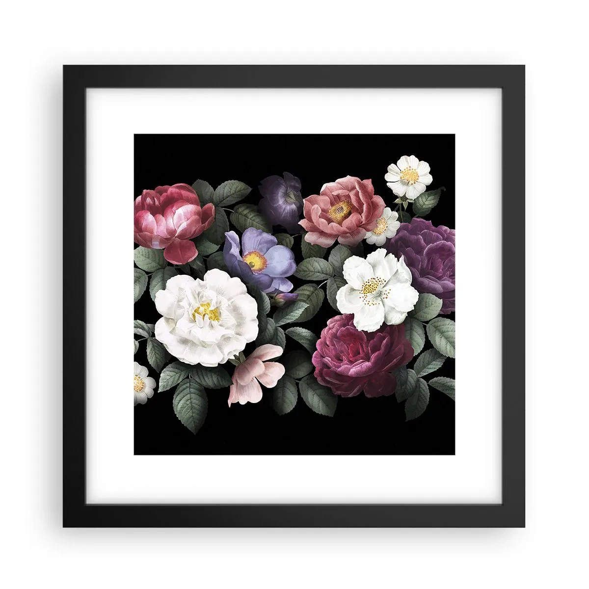 Póster en marco negro - De un jardín inglés - 30x30 cm