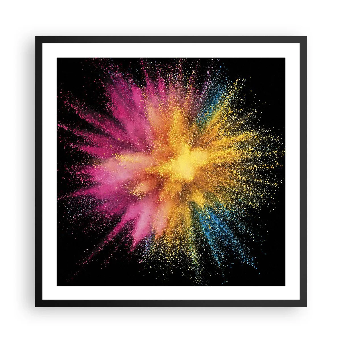 Póster en marco negro - El nacimiento de los colores - 60x60 cm