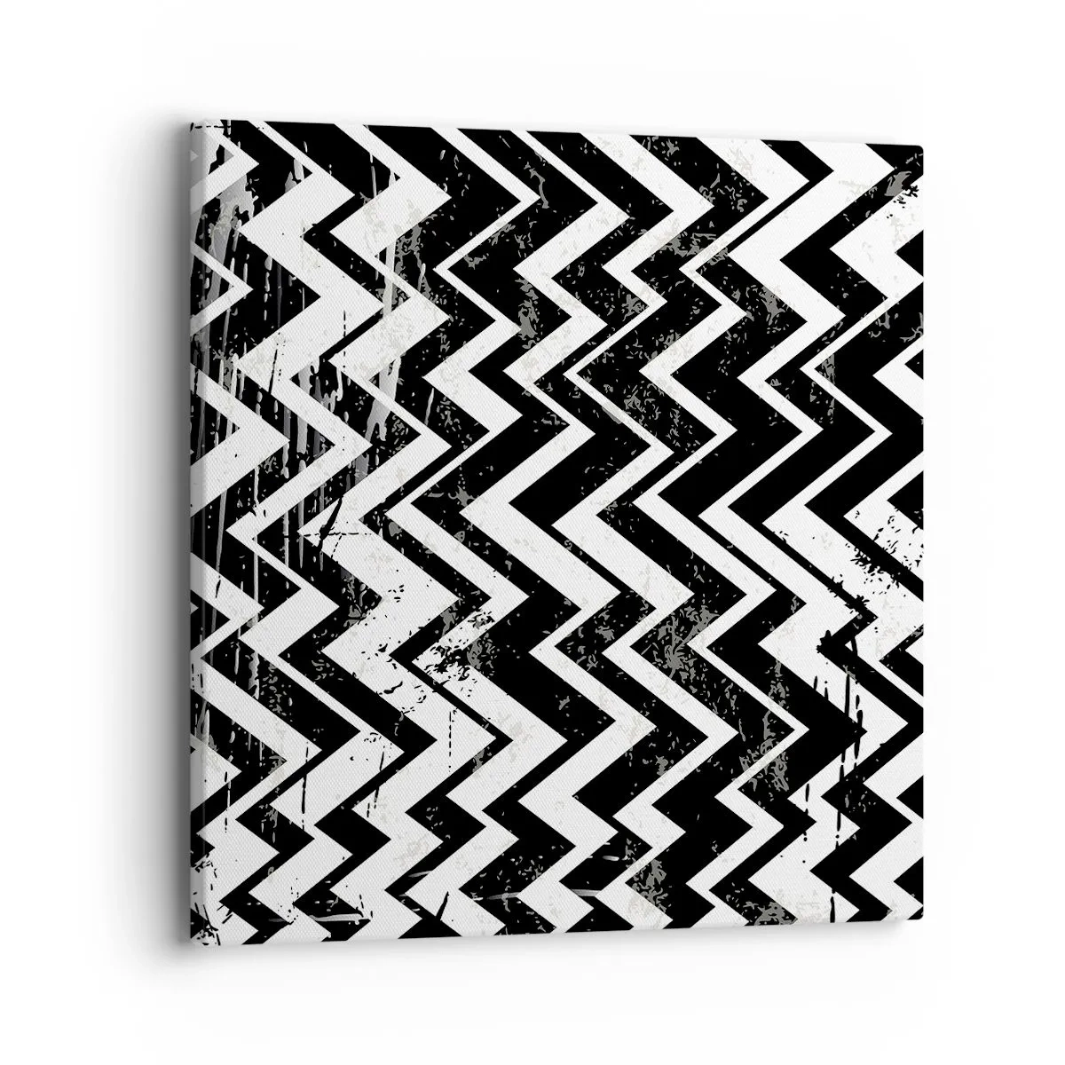 Cuadro sobre lienzo - Impresión de Imagen - Zig-blanco, zag-negro - 40x40 cm