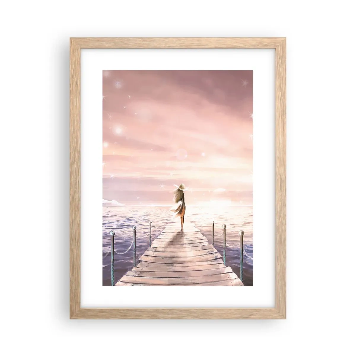 Póster en marco roble claro - A la luz de un sueño - 30x40 cm