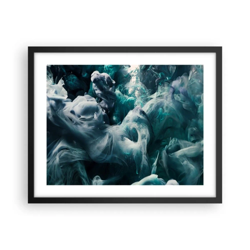 Póster en marco negro - Un movimiento de color - 50x40 cm
