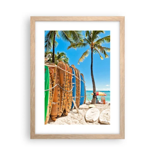 Póster en marco roble claro - Diversión soleada - 30x40 cm