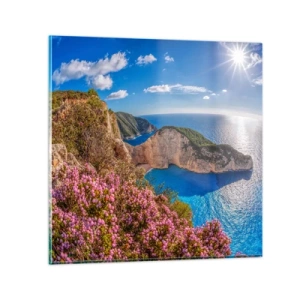 Cuadro sobre vidrio - Impresiones sobre Vidrio - Mis grandes vacaciones en Grecia - 40x40 cm