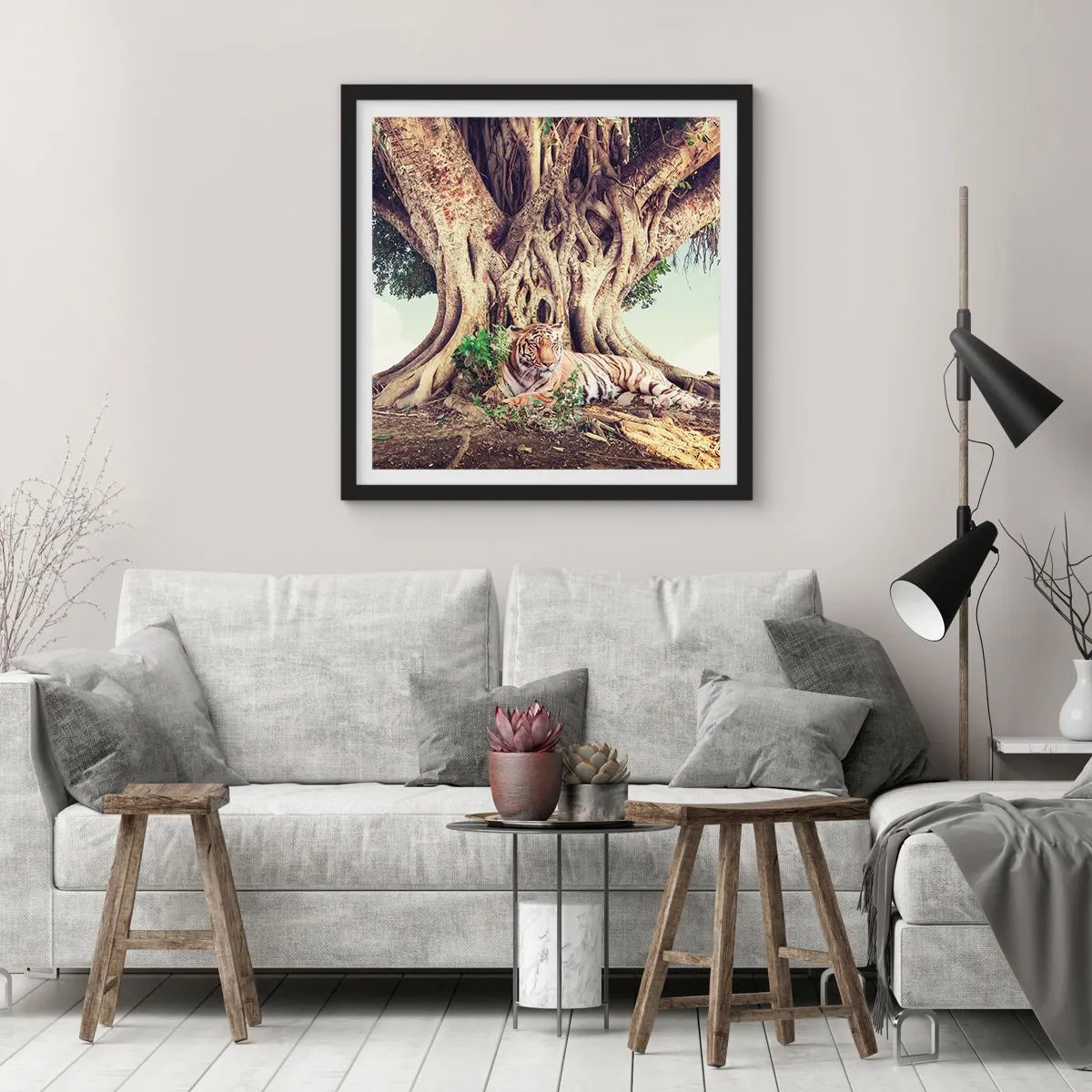 Póster en marco negro - Una visión desde el Génesis - 50x50 cm