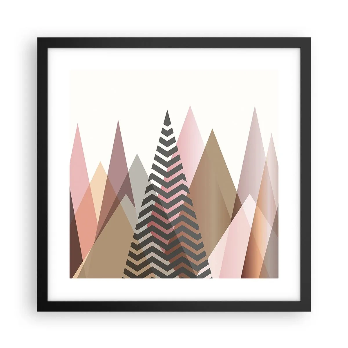 Póster en marco negro - Una visión piramidal - 40x40 cm
