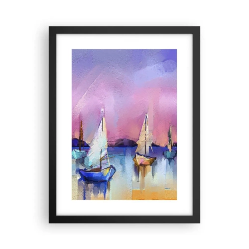 Póster en marco negro - Dirección alta mar - 30x40 cm