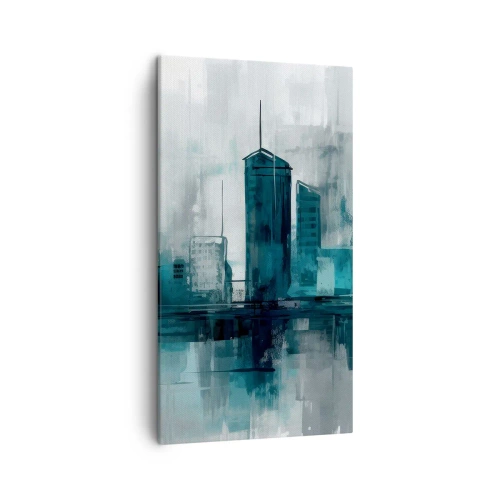 Cuadro sobre lienzo - Impresión de Imagen - Ciudad color lluvia - 45x80 cm