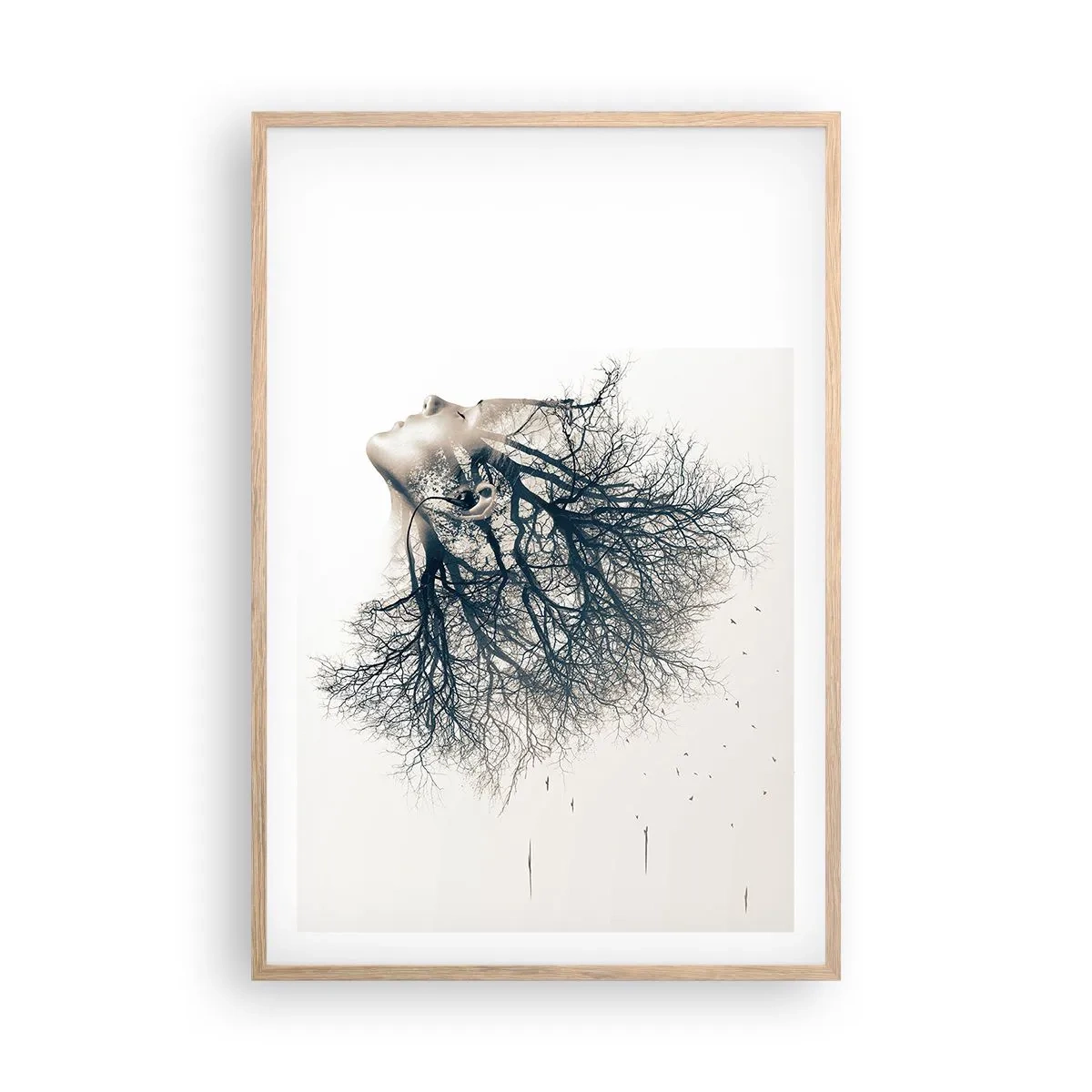 Póster en marco roble claro - Escuchando el susurro de un árbol - 61x91 cm