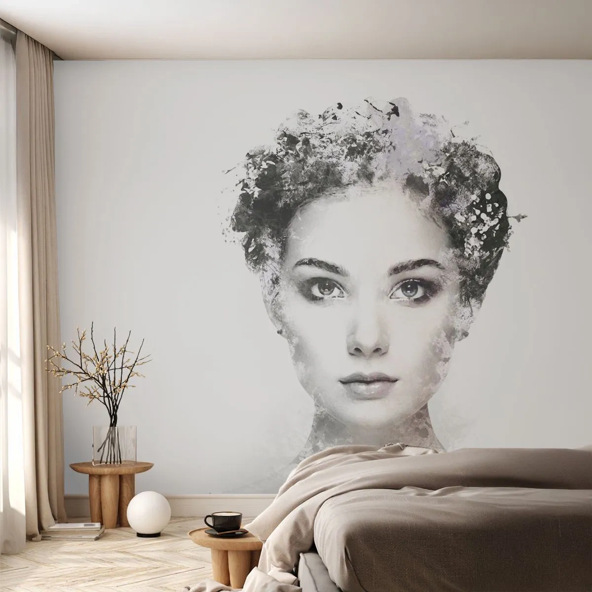 Fotomural Premium Canvas - Un retrato extremadamente elegante - cara de mujer, Mujer, Abstracción - 250x175 cm