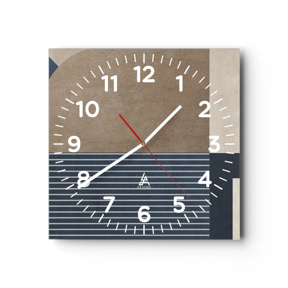 Reloj de pared - Reloj de vidrio - Composición de sencillez y redondez - 30x30 cm
