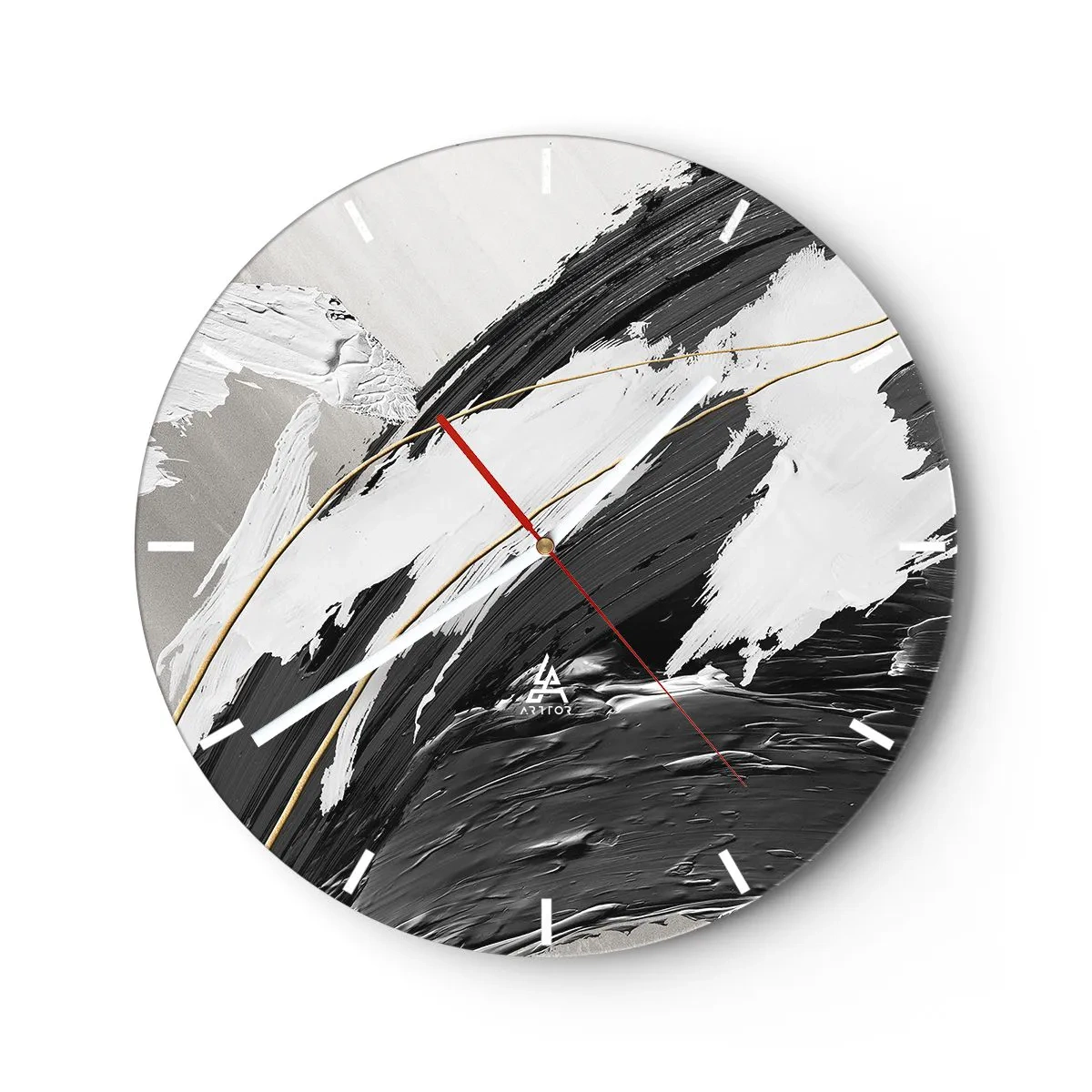 Reloj de pared - Reloj de vidrio - Abstracción con estilo - 40x40 cm
