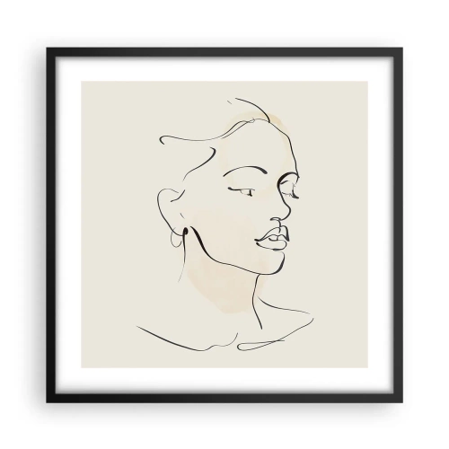 Póster en marco negro - Líneas que muestran seguridad - 50x50 cm