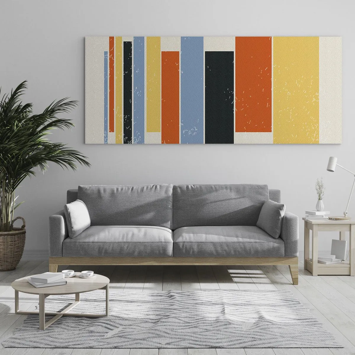 Cuadro sobre vidrio - Impresiones sobre Vidrio - Barras multicolor - 100x40 cm