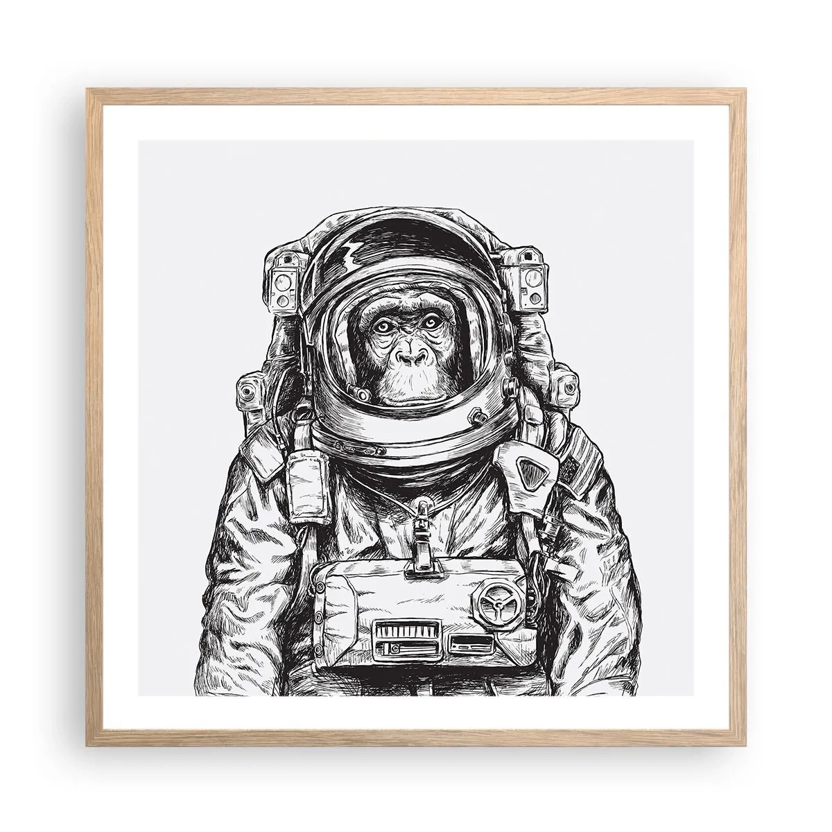 Póster en marco roble claro - Evolución alternativa - 60x60 cm