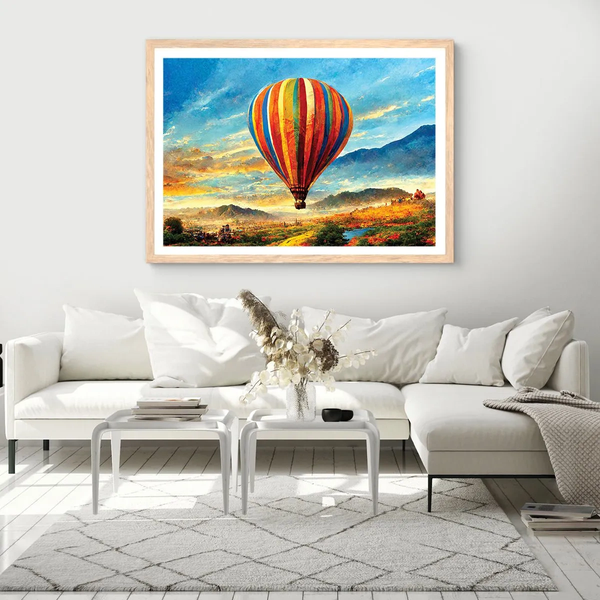 Póster en marco roble claro - En silencio se ve el horizonte - 50x40 cm