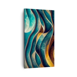 Cuadro sobre lienzo - Impresión de Imagen - Meandros de azul - 45x80 cm
