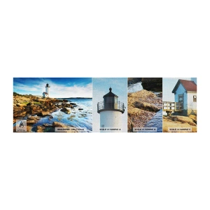 Muestra de fotomural Premium Canvas - Esperando vuestro regreso - Paisaje, Faro, océano Atlántico - 100x30 cm