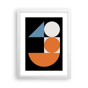 Póster en marco blanco - Diseño con figuras - 30x40 cm