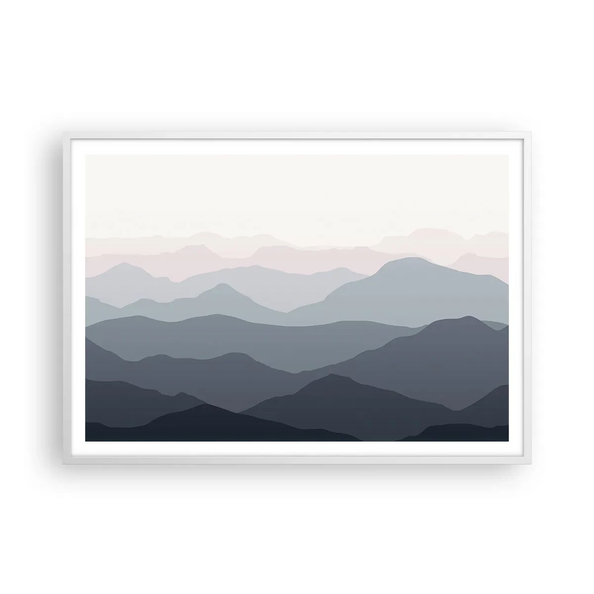 Póster en marco blanco - Cordilleras a la vista - 100x70 cm