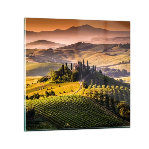 Cuadro sobre vidrio - Impresiones sobre Vidrio - Paisaje toscano - 30x30 cm