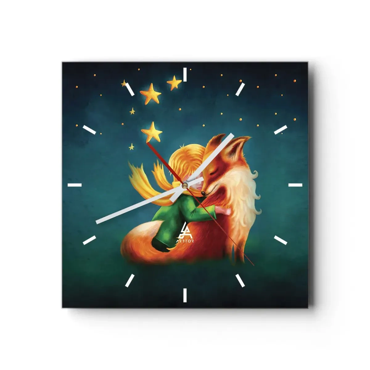 Reloj de pared - Reloj de vidrio - El Principito - 40x40 cm