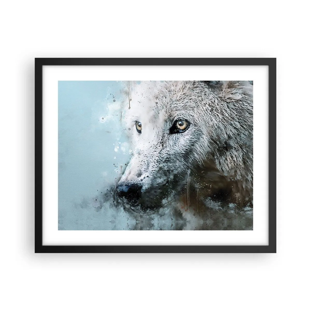 Póster en marco negro - Conoce el alma del lobo - 50x40 cm