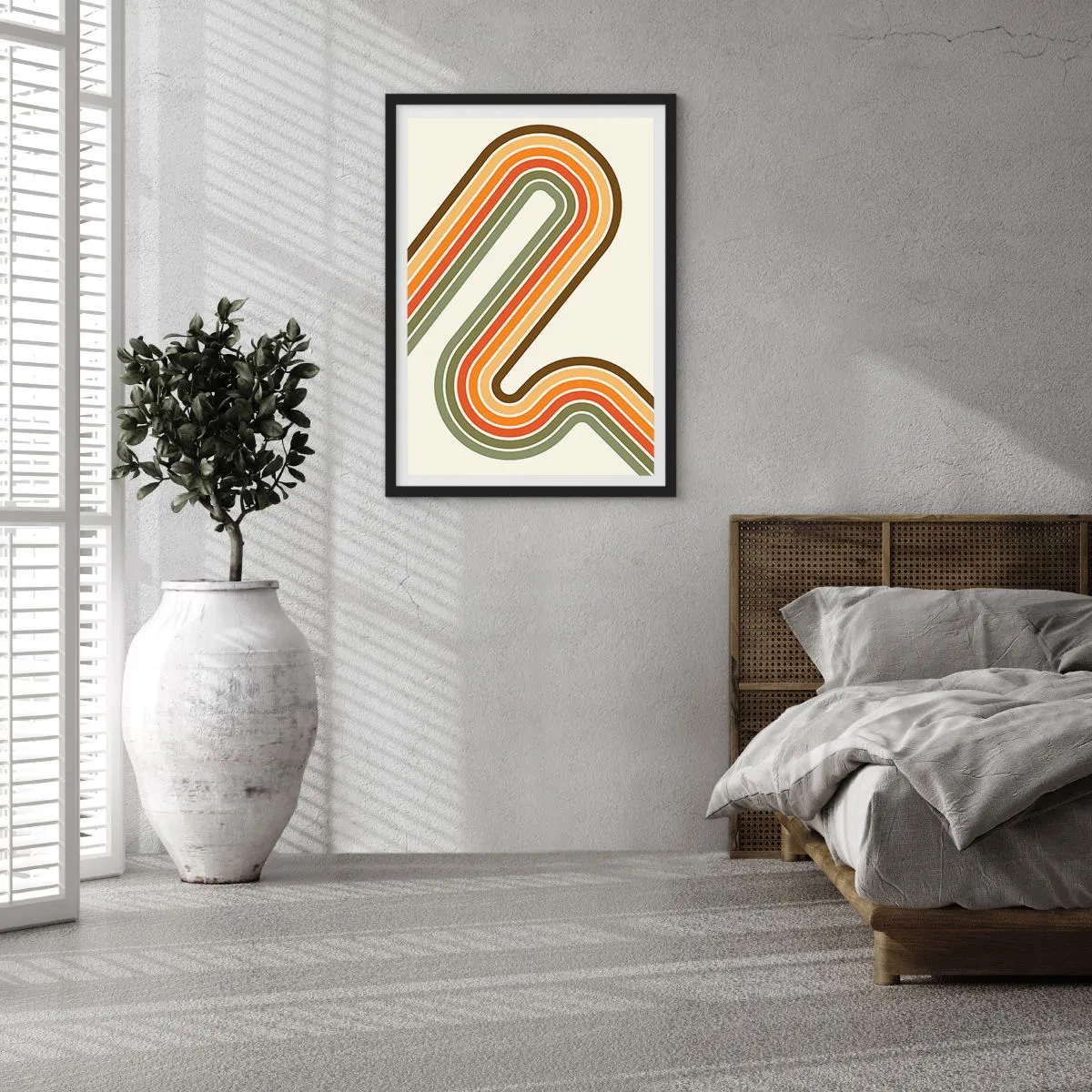 Póster en marco negro - Zigzagueando hasta su destino - 61x91 cm