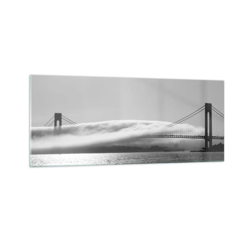Cuadro sobre vidrio - Impresiones sobre Vidrio - Navegue por el Golden Gate - 100x40 cm