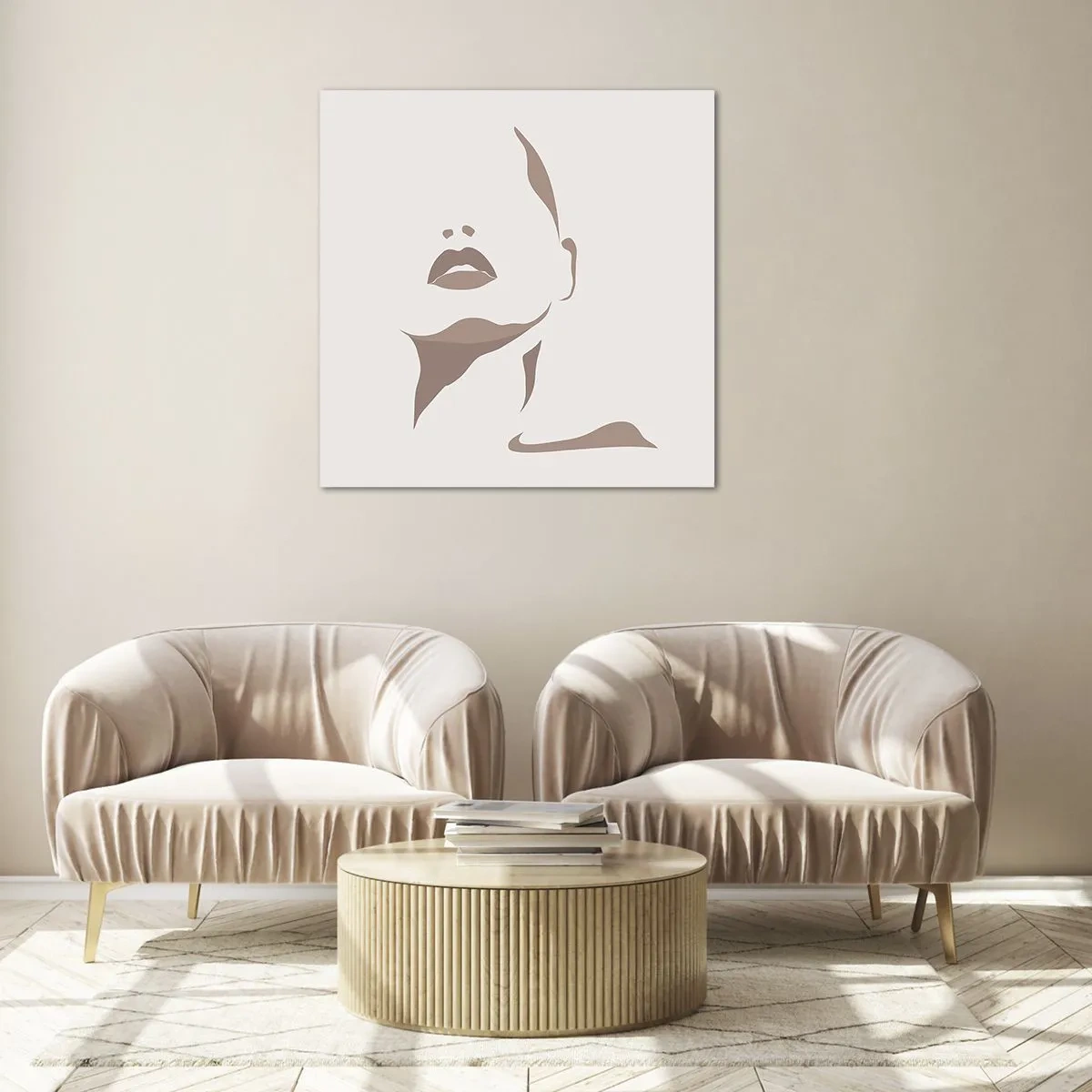 Cuadro sobre vidrio - Impresiones sobre Vidrio - Creación a partir de la luz y la sombra - 50x50 cm