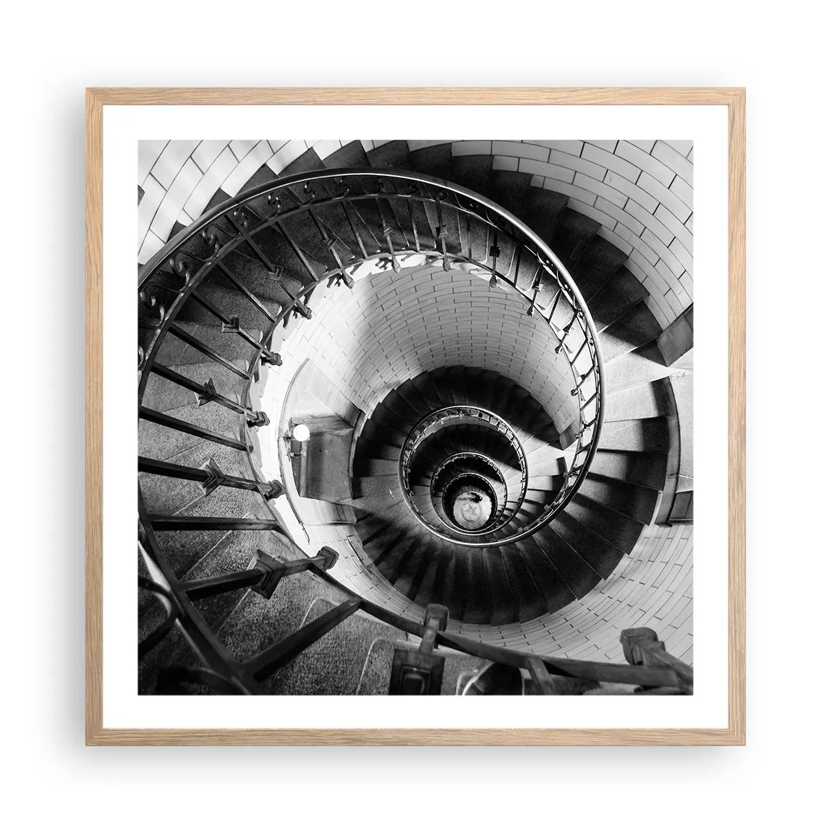 Póster en marco roble claro - Cada vez más alto - 60x60 cm