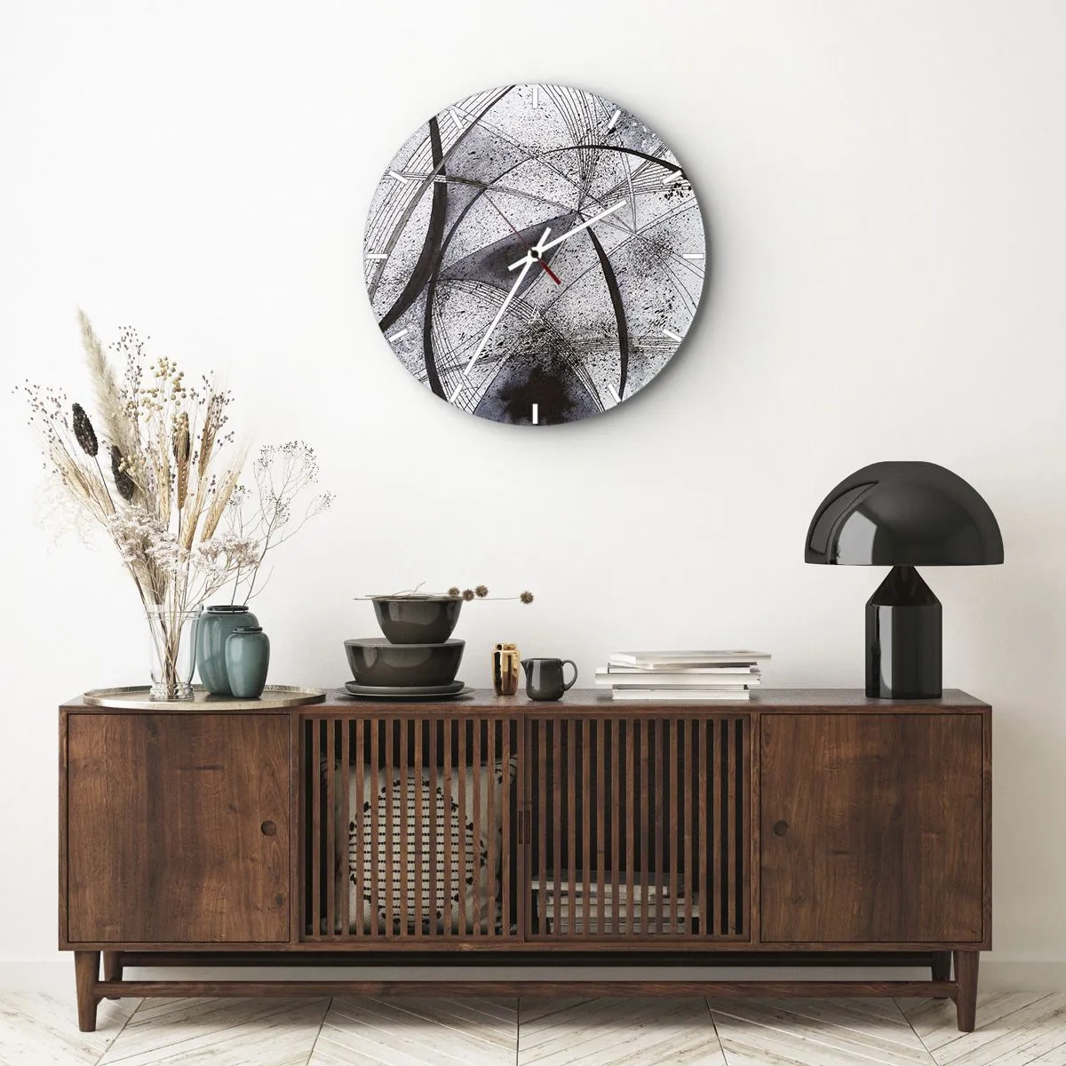 Reloj de pared - Reloj de vidrio - Fantasía futurista - 40x40 cm