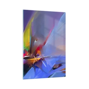 Cuadro sobre vidrio - Impresiones sobre Vidrio - Composición abstracta con colores intensos. - 70x100cm - Como un pájaro - Decoración de pared moderna para salón y dormitorio ARTTOR